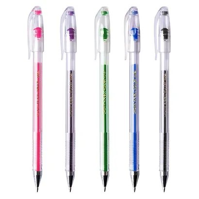 Ручки гелевые Crown, 5 цветов 0,5 мм - фото 3