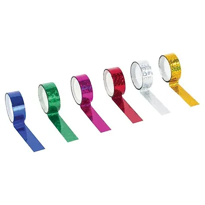 Клейкие ленты 15 мм х 5 м, декоративные голографические, ОСТРОВ СОКРОВИЩ, комплект 6 шт., ассорти №1, 227274 - фото 2