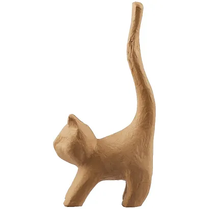 Фигурка из папье-маше объемная Котик "хвост вверх" 7*13,5*32см (SA112) - фото 2