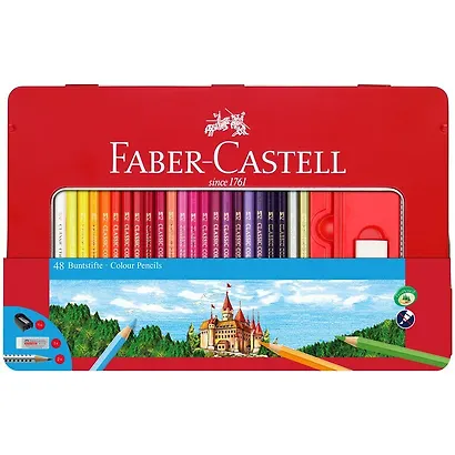 Карандаши цветные Faber-Castell, 48 цветов с ластиком и точилкой - фото 1