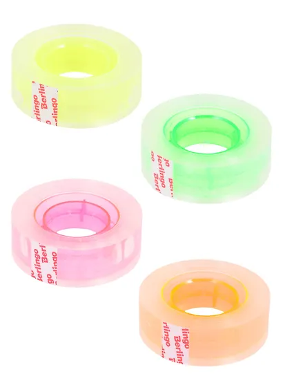 Лента клейкая кристально-прозрачная с неоновой втулкой,19 мм*33 м - фото 3