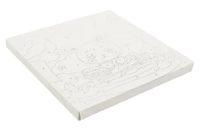 Картина по номерам детская (холст на подрамнике 20*20) "Зайчик в лесу" - фото 4