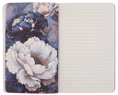 Книга для записей 130*210 32л "Creative. Inspired by William Morris (пионы синие и белые)" скрепка - фото 8