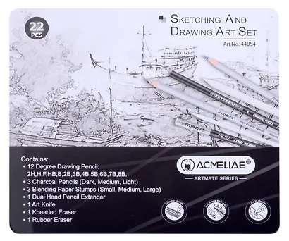 Набор для скетчинга 22пр ACMELIAE , мет.кор. - фото 1