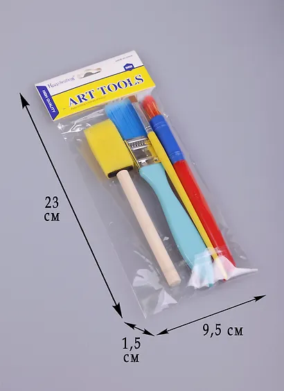 Набор детских кистей 4 шт,со спонжем (11-21657-DIY-5) - фото 4