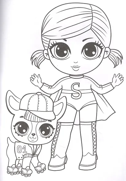 Раскраска для девочек "Гуляем с питомцем" - фото 4