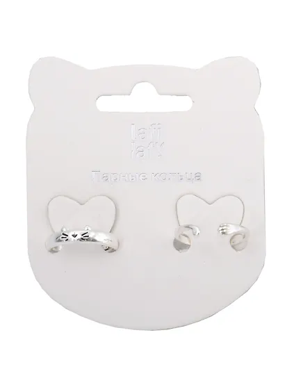 Набор парных колечек «Мордочка котика и хвостик», 2 штуки, металл, Lafilaf - фото 2