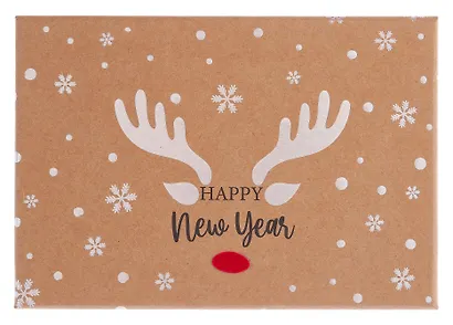 Коробка подарочная "Новогодний олень. Happy New Year" 18*12,5*8,5см, Новый год, картон - фото 2
