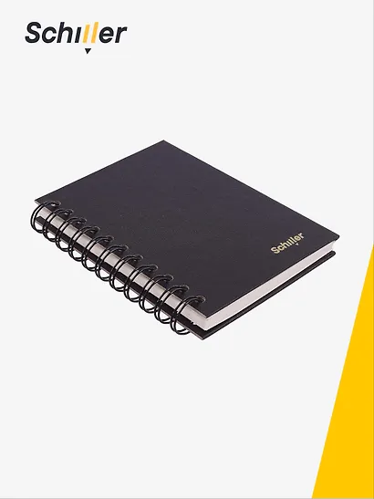 Записная книжка А6 100 листов в точку, на спирали, черная, Schiller - фото 2
