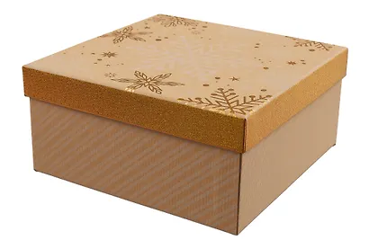 Коробка подарочная "Craft snowflaces" 20*20*9,5см, Новый год, картон - фото 3