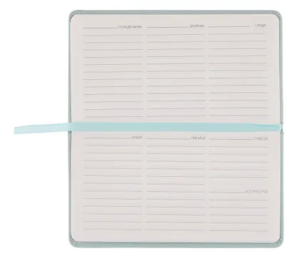 Планинг недат. 64л "Joy Book" мятное мороженое, карманный, иск.кожа 7Б, скругл.углы, тонир.блок, резинка, офсет, ляссе - фото 4