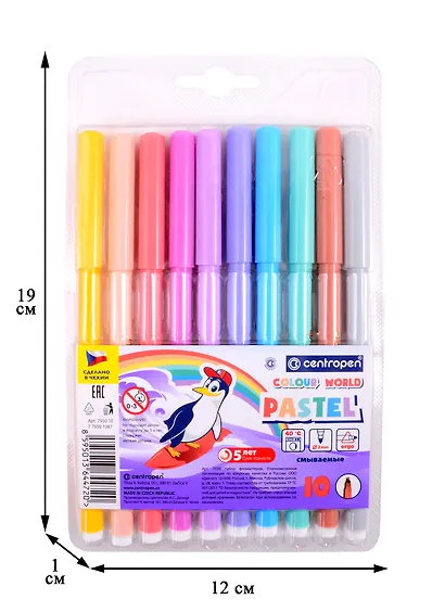 Фломастеры Centropen, Pastel, 10 цветов - фото 5