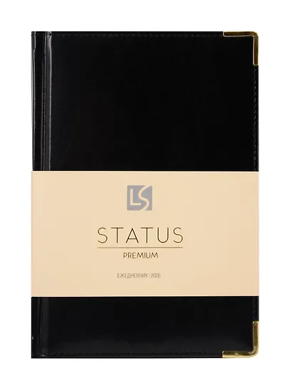 Ежедневник датированный 2026 год, А5, 176 листов, "Status", черный - фото 1