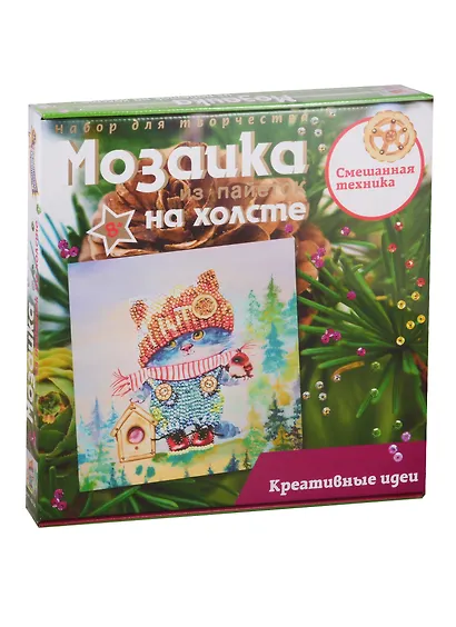 Набор для творчества Волшебная мастерская. Мозаика из пайеток на холсте «Озорной котенок», 30 х 30 см - фото 1