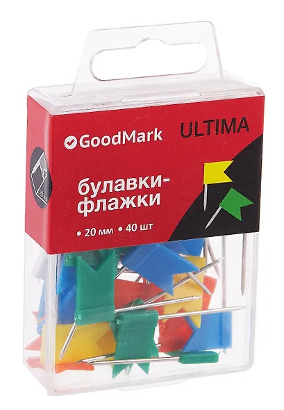 Булавки-флажки,  40 штук, GoodMark, в ассортименте - фото 4