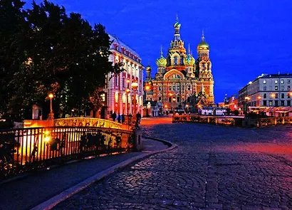 Открытка с видами (СПб) Храм Воскресения Христова от Театрального моста [SPB-024] - фото 1