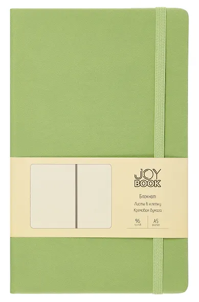 Книга для записей А5 96л кл. "Joy Book. Чай матча" иск.кожа, тонир.блок, скругл.углы, ляссе, резинка, карман на задн.форзаце - фото 1