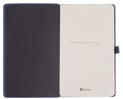 Книга для записей «Classic» А5-, 160 листов в линейку, синяя, Schiller - фото 6