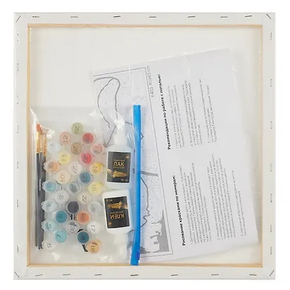 Холст с красками по номерам с поталью "Магнолия", 40 х 40 см - фото 5