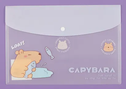 Папка-конверт А4 на кнопке "Capybara", ассорти - фото 4