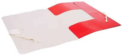 Папка на завязках А4 красная, мелованный картон 320г/м2 - фото 3
