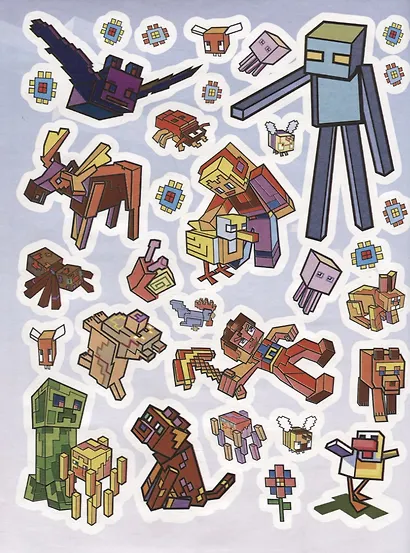 Строительная лихорадка. Развивающая книжка с многоразовыми наклейками и постером № МНП 2209 ("В стиле Minecraft") - фото 2