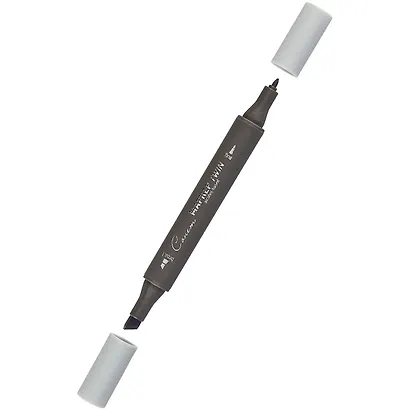 Маркер художественный "Сонет" холодный серый 3, двухсторон., тонк. и широк.долото, Сонет - фото 2