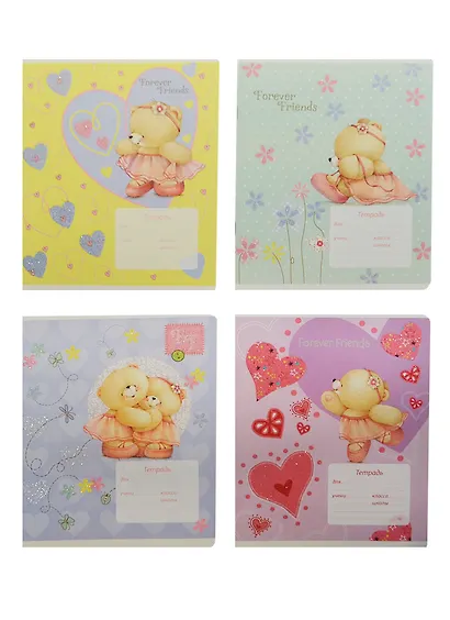 Тетрадь 18л кл. "МАЛЕНЬКАЯ ПРИНЦЕССА" мел.картон, выб.УФ-лак, фольга, ассорти, Forever Friends - фото 1