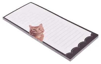 Блок для записей 85х190, 50 листов в линейку, "Коты", на магните - фото 2