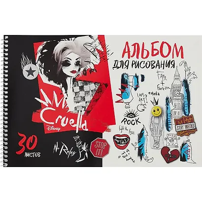 Альбом для рисования Hatber, "Круэлла (Disney)", А4, 30 листов, на спирали, в ассортименте - фото 6