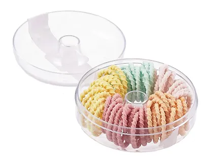 Набор резиночек в коробочке-пончике (60 штук) (пастельные оттенки) (2,5 см), Lafilaf - фото 2