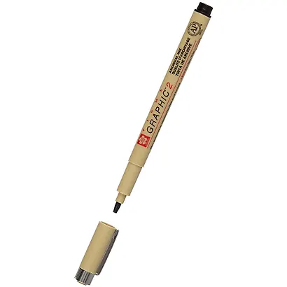 Капиллярная ручка «Pigma Graphic 2», Sakura, чёрная - фото 2