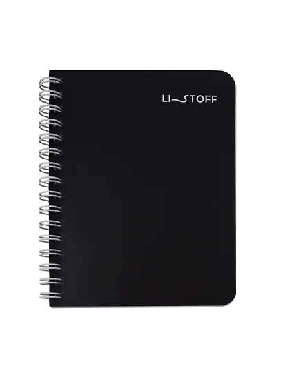 Записная книжка А6 80л кл. "Onyx" пласт.обл., спираль - фото 1