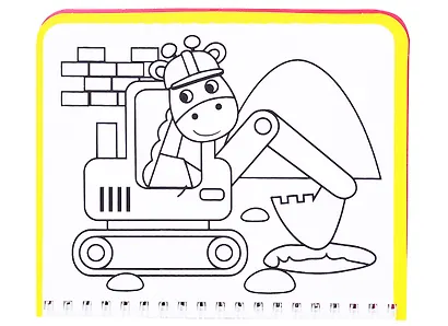 Книжка- раскраска "Рисуем водой. Машины-строители" - фото 4