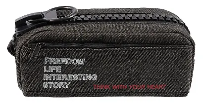 Пенал с большой молнией "Классика" 2 отделения, в ассортименте - фото 7