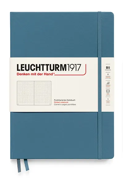 Книга для записей B5, 109 листов в точку "Composition", твердая обложка, Синий камень, Leuchtturm1917 - фото 1