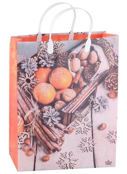 Пакет подарочный пластик L, ассорти НГ - фото 1