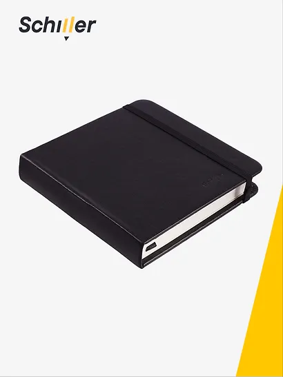 Скетчбук 12*12 80 листов, черный, 140г/м2 слоновая кость, Schiller - фото 3