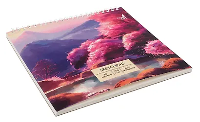 Скетчбук 190*190 20л "На закате"  акварел. бумага, 200г/м2,тв.обложка, евроспираль - фото 3