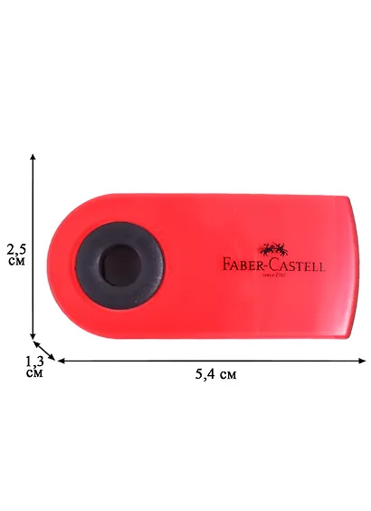 Ластик"Sleeve Mini", прямоугольный, 54*25*13мм, пластиковый футляр тонир. прозрачный, Faber-Castell - фото 3