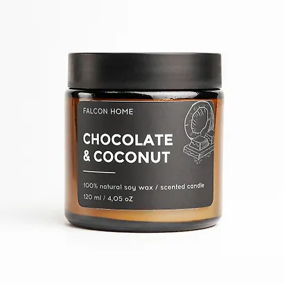 Свеча ароматическая Шоколад и кокос (120мл) (FH002) - фото 1