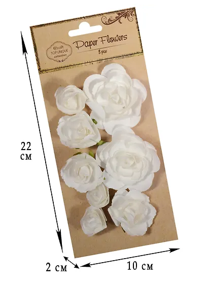 Цветы бумажные микс размеров, 8шт (C26004839W) - фото 1