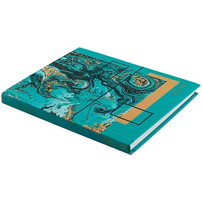 Ежедневник недат. А6 112л "Мраморные узоры" 7БЦ, мат.лам, тисн.зол.фольгой, офсет - фото 2