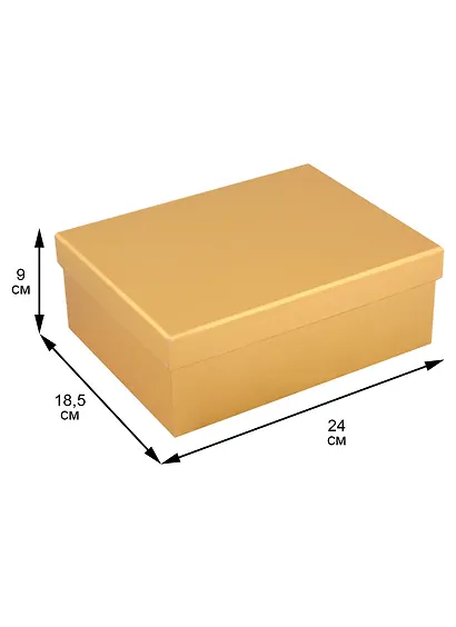 Коробка подарочная "Металлик желтый", 18.5 х 24 х 9 см - фото 2