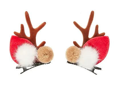 Заколки новогодние Рожки олененка с мехом (2шт) (текстиль) (12-06141-P7) - фото 2