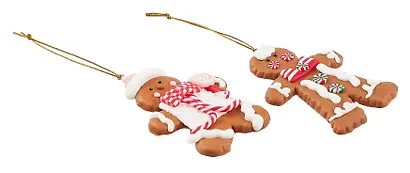 Набор новогодних подвесных украшений Пряничные человечки (2шт) (пластик) (ПВХ бокс) (9х8) (12-ali2428-1) - фото 2