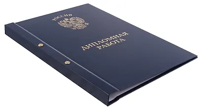 Обложка "Дипломная работа" синяя, 2 отверстия, бумвинил, - фото 2