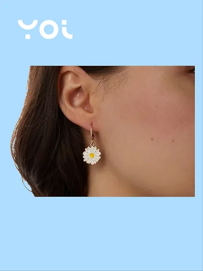 Набор сережек Yoi, "Бабочки и цветки", 2,5 см, 3 штуки - фото 4