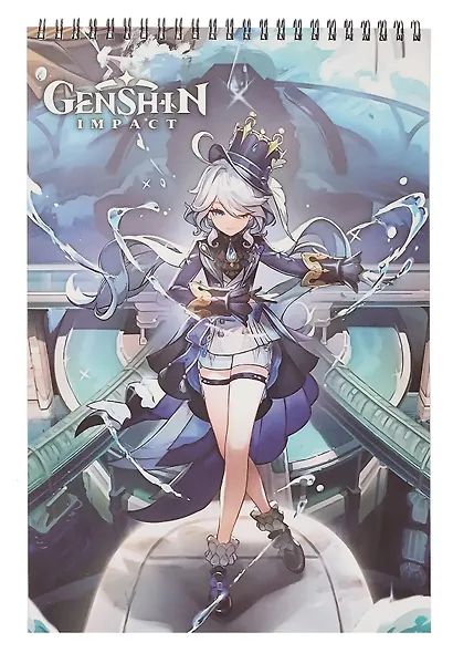 Геншин. Творческий блокнот cо стикерами A4. Изящная Фурина - фото 1