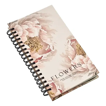 Записная книжка 94*174 100л кл. "Peony", персиковый, тв.переплет, спираль - фото 2